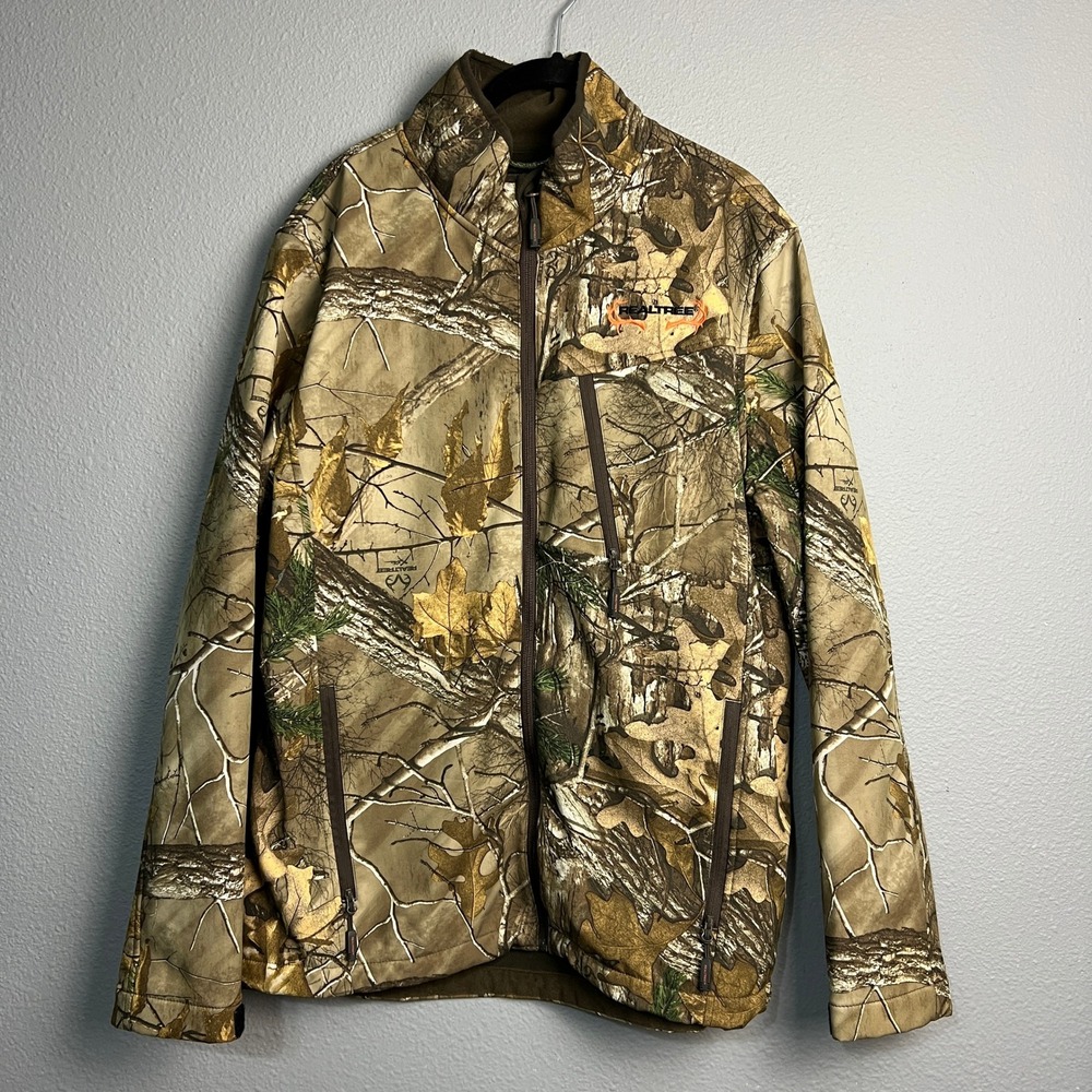 Realtree Mens Camo Full Zip Softshell‎ Jacket Hunting Outdoor Coat Size 42/44 LG